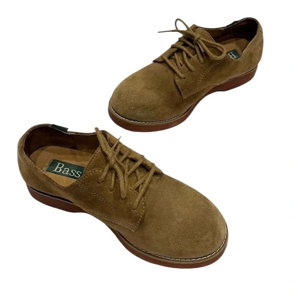 GH Bass Co. Brown Suede Leather Nubuck Lace Up Oxford Shoes Youth Boys Kids 3